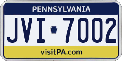 PA license plate JVI7002
