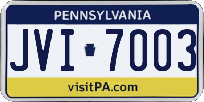 PA license plate JVI7003