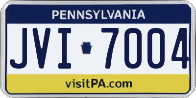 PA license plate JVI7004