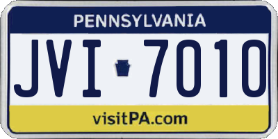 PA license plate JVI7010