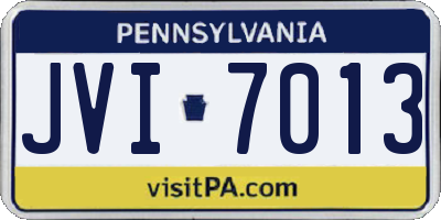 PA license plate JVI7013