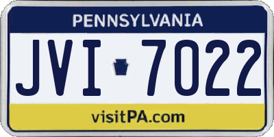 PA license plate JVI7022
