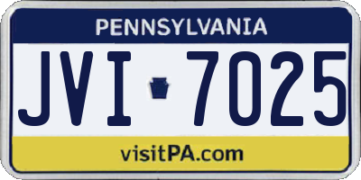 PA license plate JVI7025