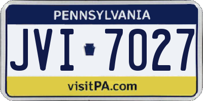 PA license plate JVI7027