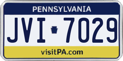 PA license plate JVI7029