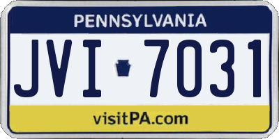 PA license plate JVI7031
