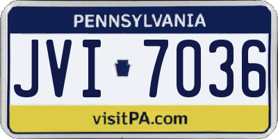PA license plate JVI7036
