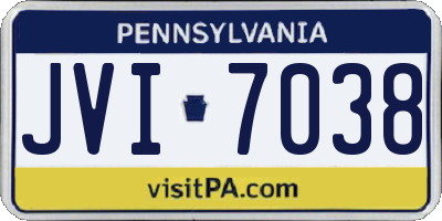 PA license plate JVI7038