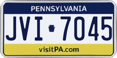 PA license plate JVI7045