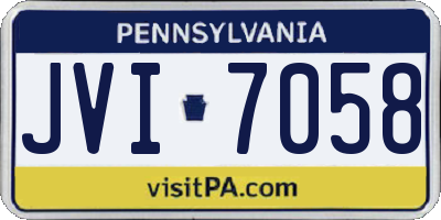 PA license plate JVI7058