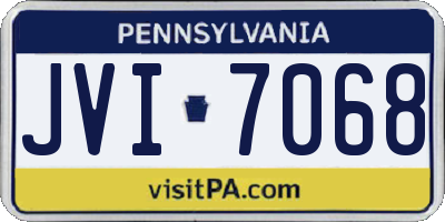 PA license plate JVI7068
