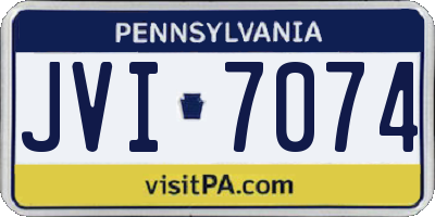 PA license plate JVI7074
