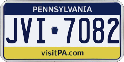 PA license plate JVI7082