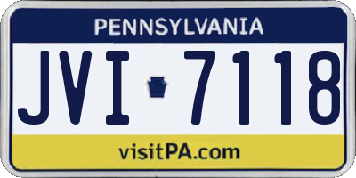PA license plate JVI7118