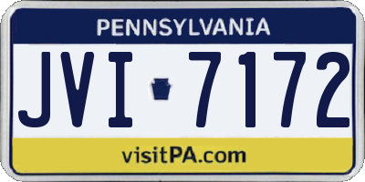 PA license plate JVI7172