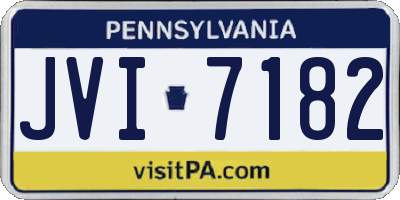 PA license plate JVI7182