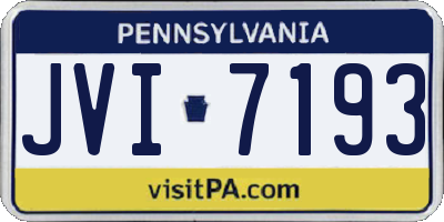 PA license plate JVI7193