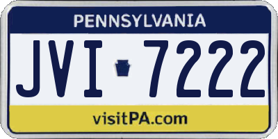 PA license plate JVI7222