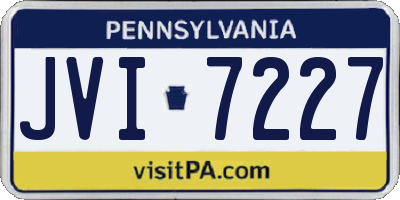 PA license plate JVI7227