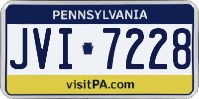 PA license plate JVI7228