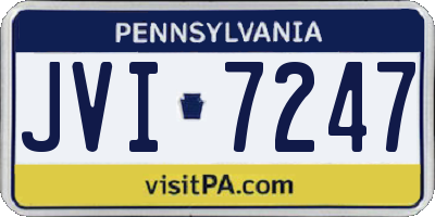 PA license plate JVI7247
