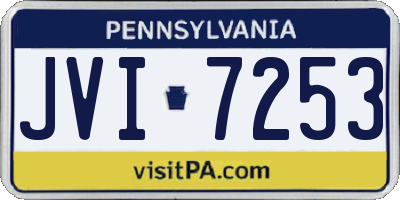PA license plate JVI7253