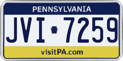 PA license plate JVI7259