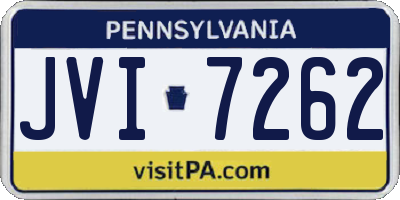 PA license plate JVI7262