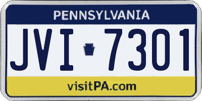 PA license plate JVI7301