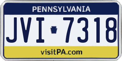 PA license plate JVI7318
