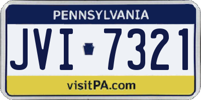 PA license plate JVI7321