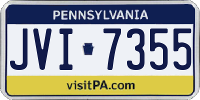 PA license plate JVI7355