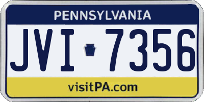 PA license plate JVI7356