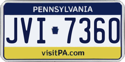 PA license plate JVI7360