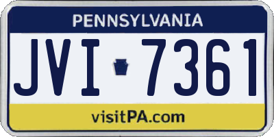 PA license plate JVI7361