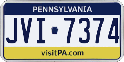 PA license plate JVI7374