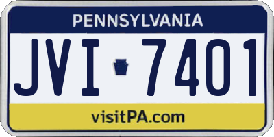 PA license plate JVI7401