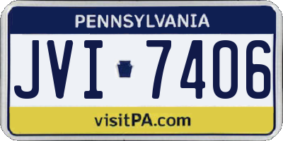 PA license plate JVI7406