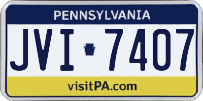 PA license plate JVI7407