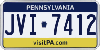 PA license plate JVI7412