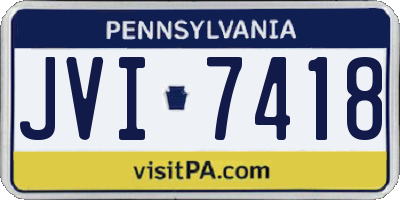 PA license plate JVI7418