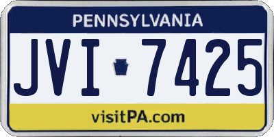 PA license plate JVI7425