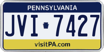PA license plate JVI7427