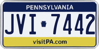 PA license plate JVI7442