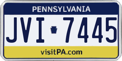 PA license plate JVI7445