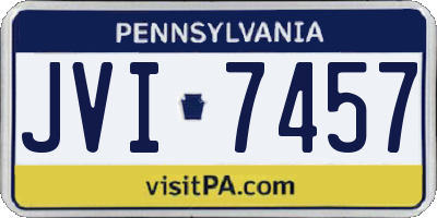 PA license plate JVI7457