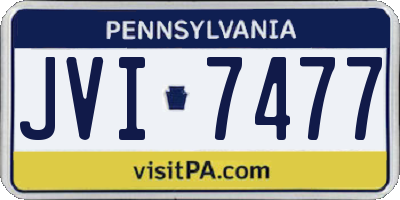 PA license plate JVI7477