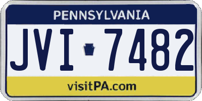 PA license plate JVI7482