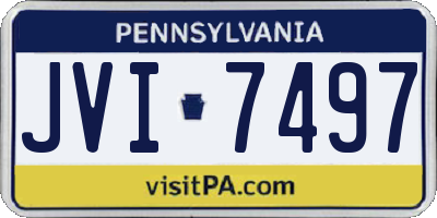 PA license plate JVI7497