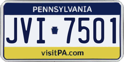 PA license plate JVI7501